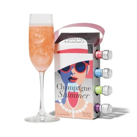 Thoughtfully Edible Shimmer Gift Set for Champagne, Prosecco or Carbonated Beverages with Raspberry, Blueberry, Lime, and Blackcurrant Cocktail Drink | Walmart (US)