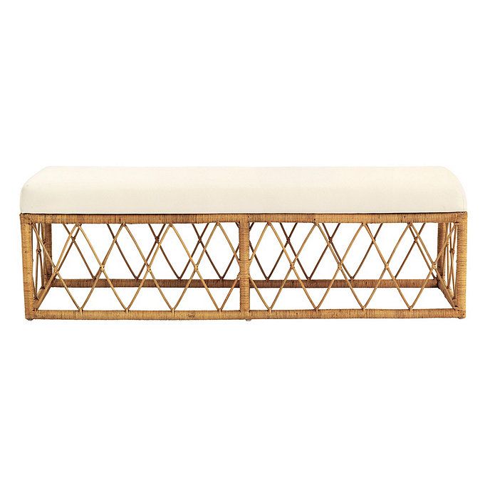 Suzanne Kasler Southport Rattan Bench | Ballard Designs, Inc.