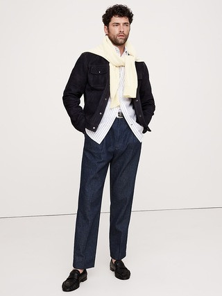 Straight Pleated Cropped Jean | Banana Republic (US)