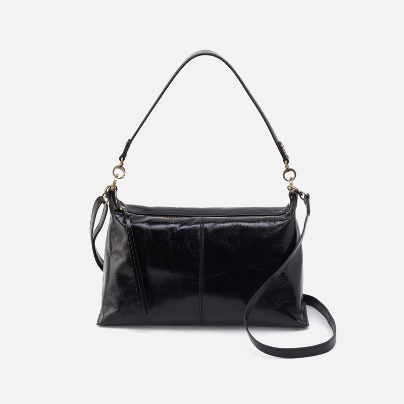 Avon Shoulder Bag in Polished Leather - Black | HOBO Bags