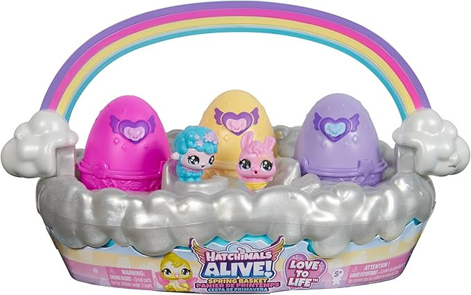 Hatchimals Alive, Spring Basket with 6 Mini Figures, 3 Self-Hatching Eggs, Fun Gift and Easter To... | Amazon (US)