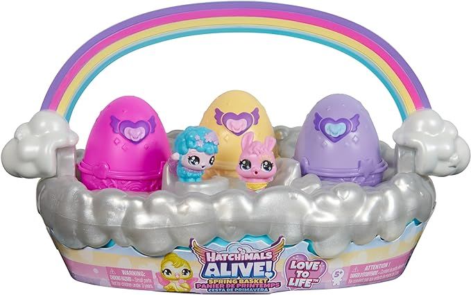 Hatchimals Alive, Spring Basket Toy with 6 Mini Figures, 3 Self-Hatching Eggs, Fun Gift and Easte... | Amazon (US)