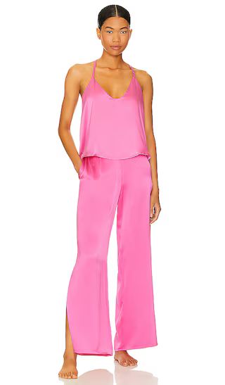 Washable Silk Cami Pant Set in Caffeinated Pink | Revolve Clothing (Global)