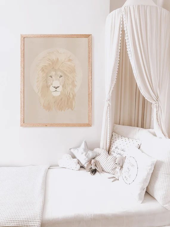 Lion in the Sun Illustration Nursery Prints Animal Posters - Etsy Canada | Etsy (CAD)