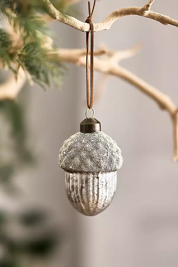 Silver Beaded Acorn Ornament | Anthropologie (US)