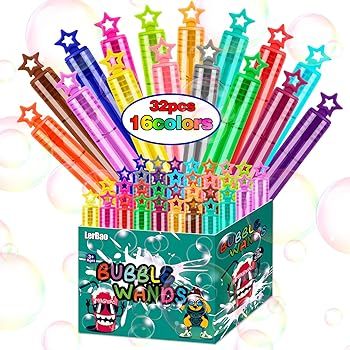 32Pcs 16 Colors Star Mini Bubble Wands,Bubbles Party Favors for Kids,Bulk Bubbles,Bath Time,Summe... | Amazon (US)