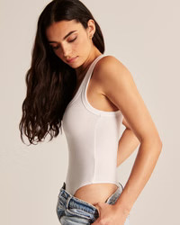Women's Essential Ribbed Squareneck Bodysuit | Women's Tops | Abercrombie.com | Abercrombie & Fitch (US)