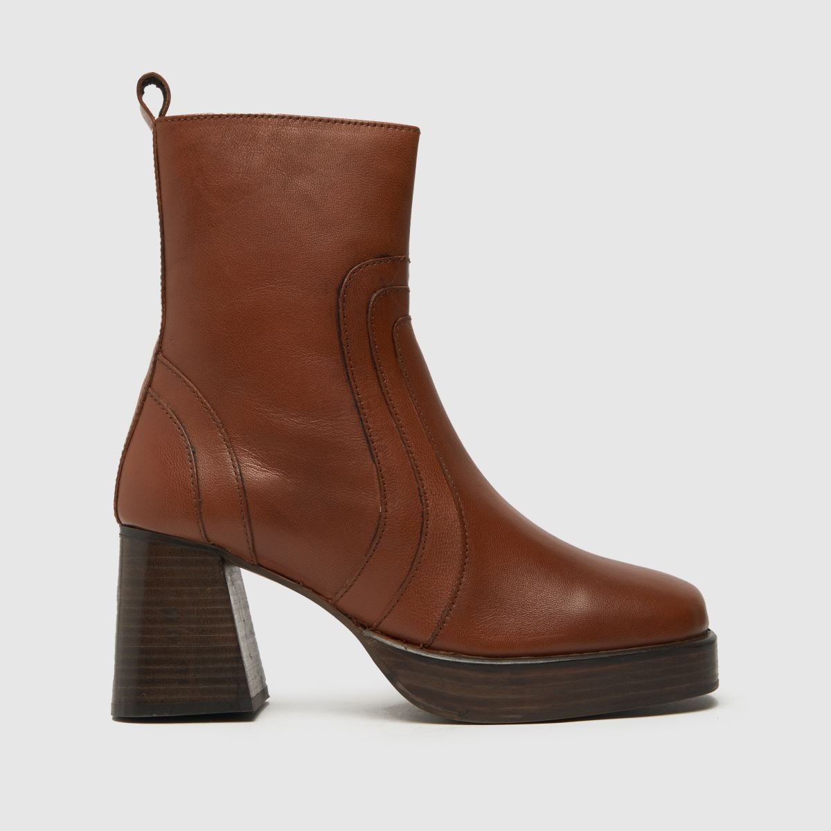 schuh tan cora leather platfrom boots | Schuh