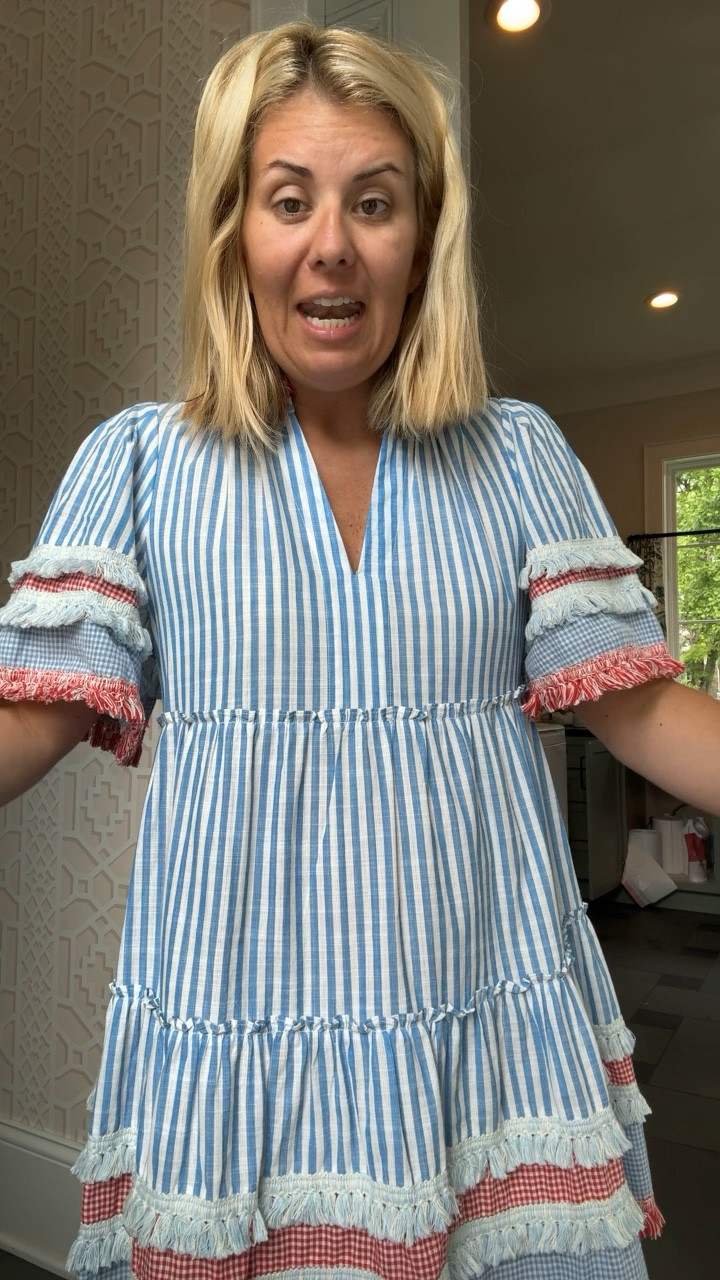 Quite possibly the best USA look out there… so cute you’ll wear it all summer long! Y’all, the details make you think it’s a budget breaker, but its under $200!!!!!!

I’m in small & get compliments every time I wear it!!!!!

#memorialdaylooks #redwhiteblue #summeroutfit