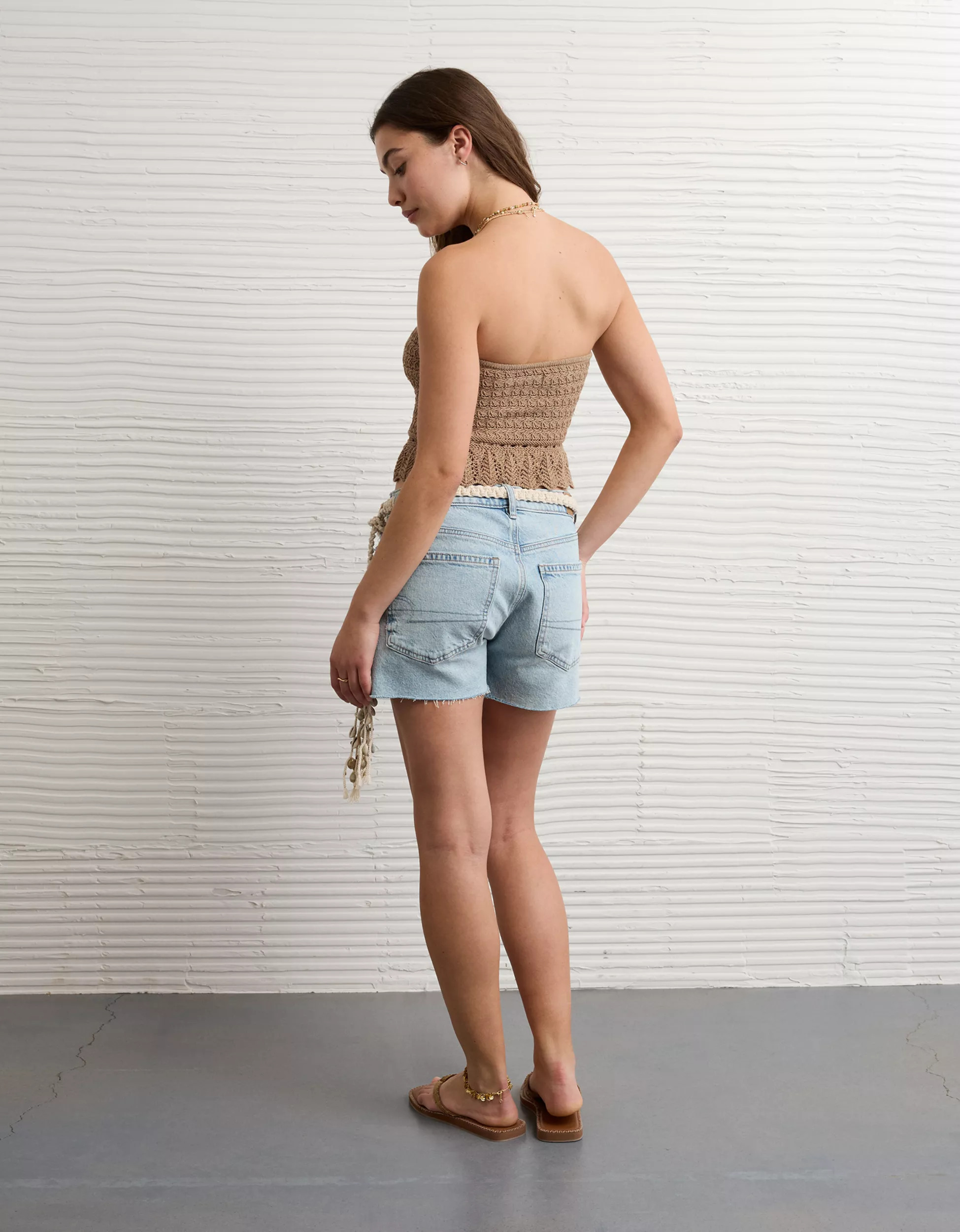 AE Crochet Cropped Peplum Tube Top | American Eagle Outfitters (US & CA)