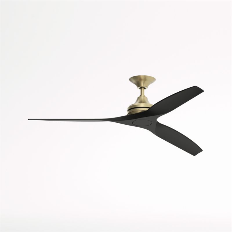 Fanimation Spitfire 60" Brushed Brass/Black Indoor/Outdoor Ceiling Fan | Crate & Barrel | Crate & Barrel