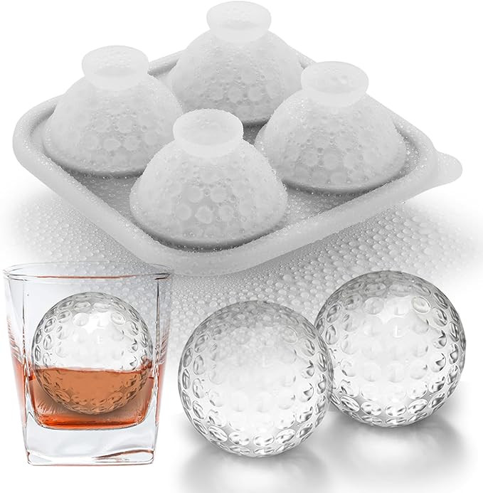 Nax Caki 3D Golf Ice Cube Tray, Large Golf Silicone Fun Shapes Whiskey Ice Mold with Funnel for C... | Amazon (US)