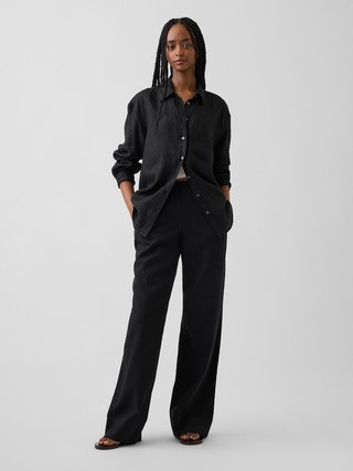 Linen-Blend Easy Wide-Leg Pants | Gap (US)