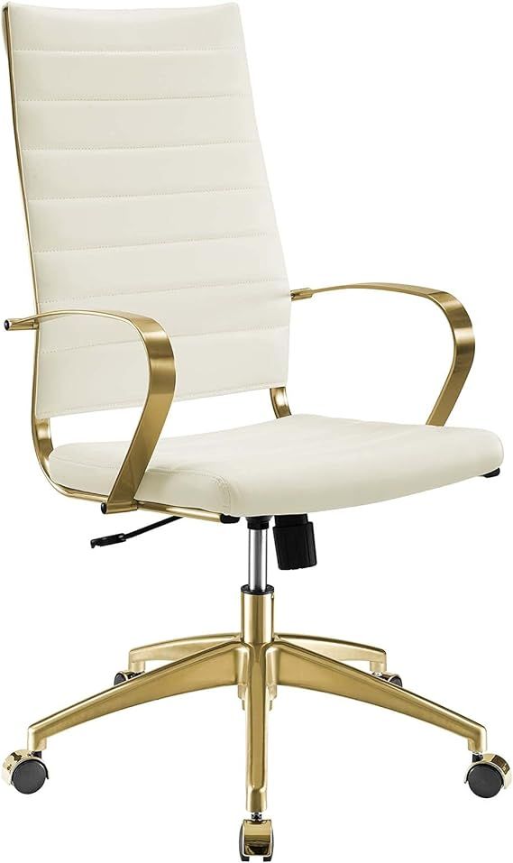 Modway Jive Gold Stainless Steel Executive Managerial Tall Swivel Highback Office Chair | Amazon (US)