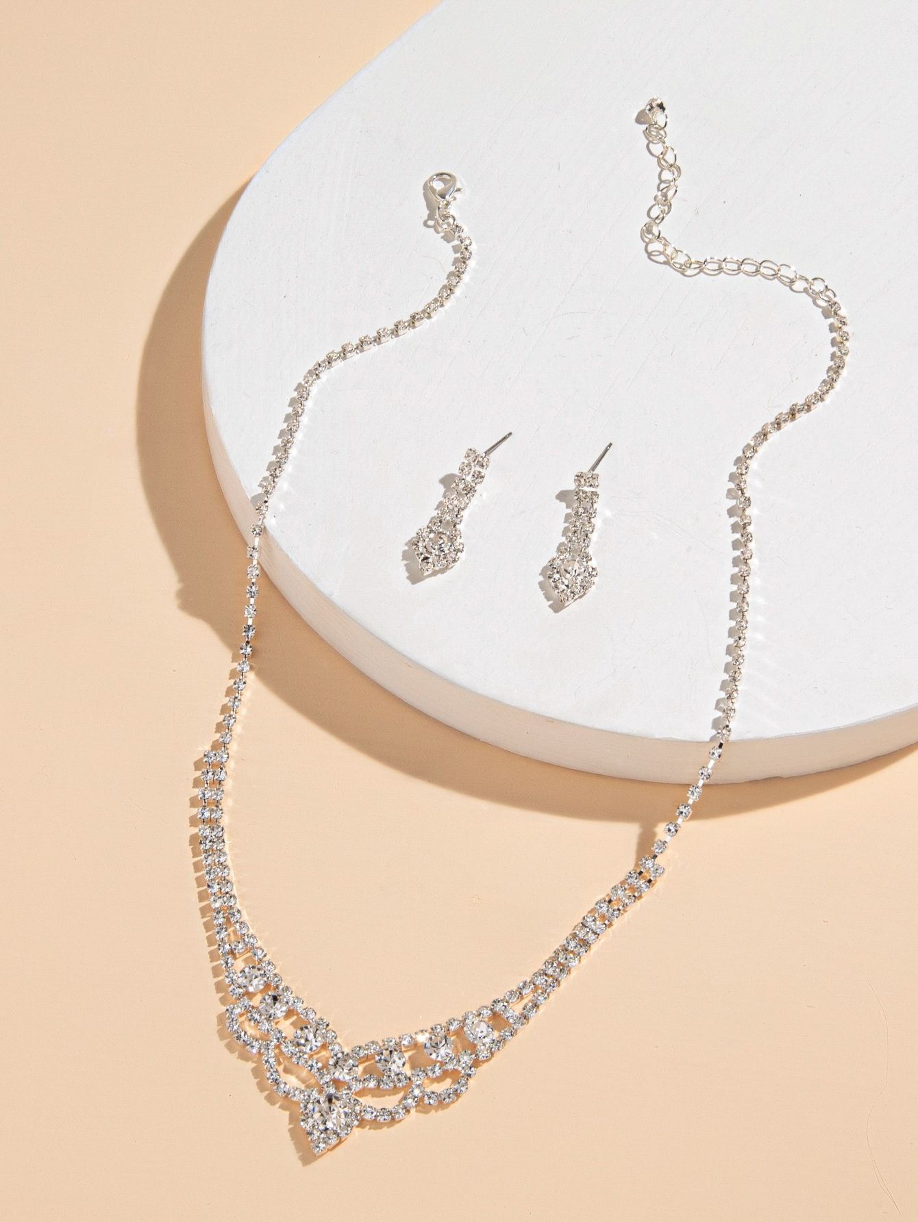 Rhinestone Decor Necklace & Earrings | SHEIN