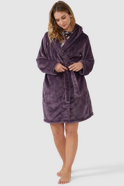 Short Hooded Sleek Robe | Debenhams UK