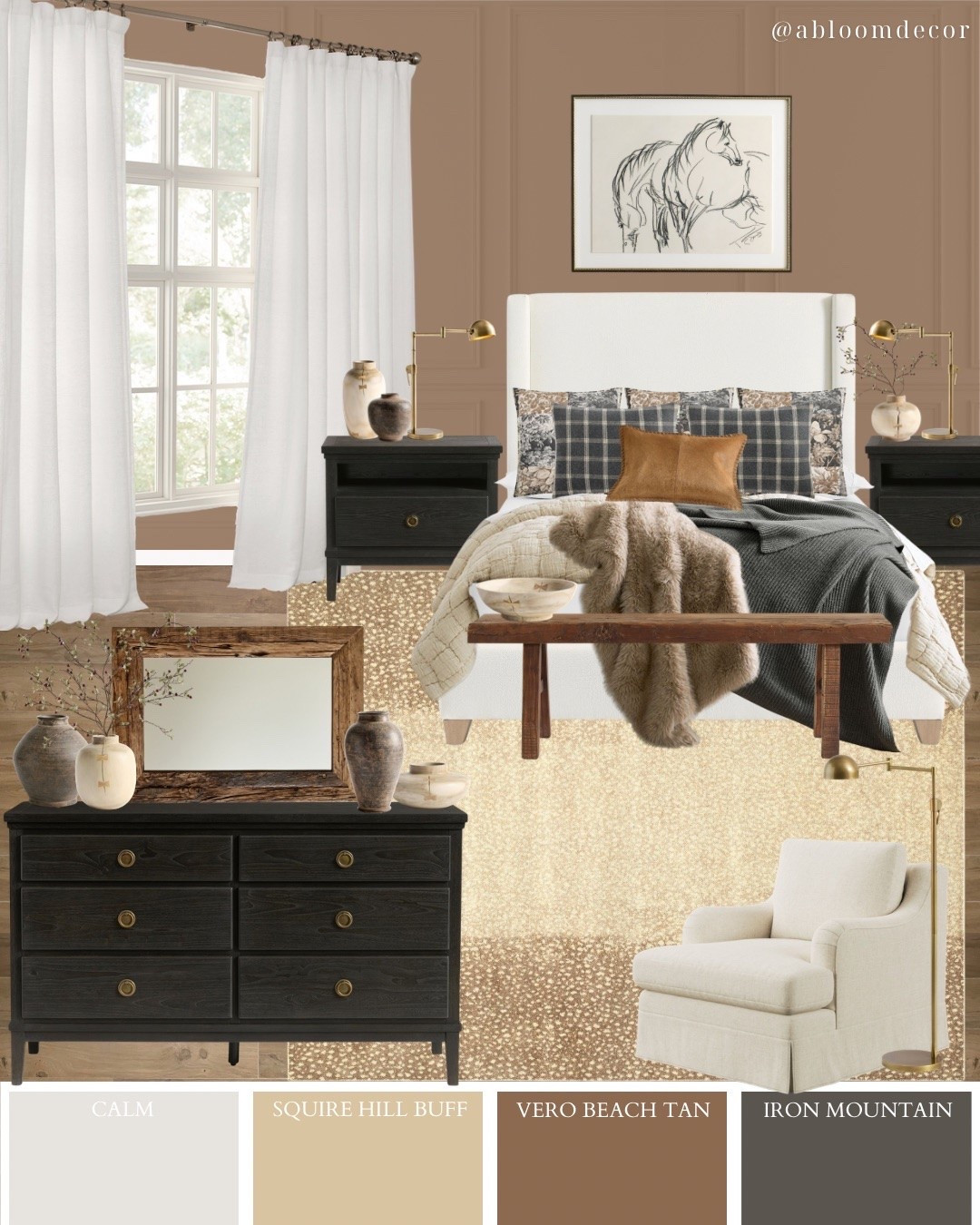 Cozy Tan and Charcoal Primary Bedroom Mood Board

#LTKHome