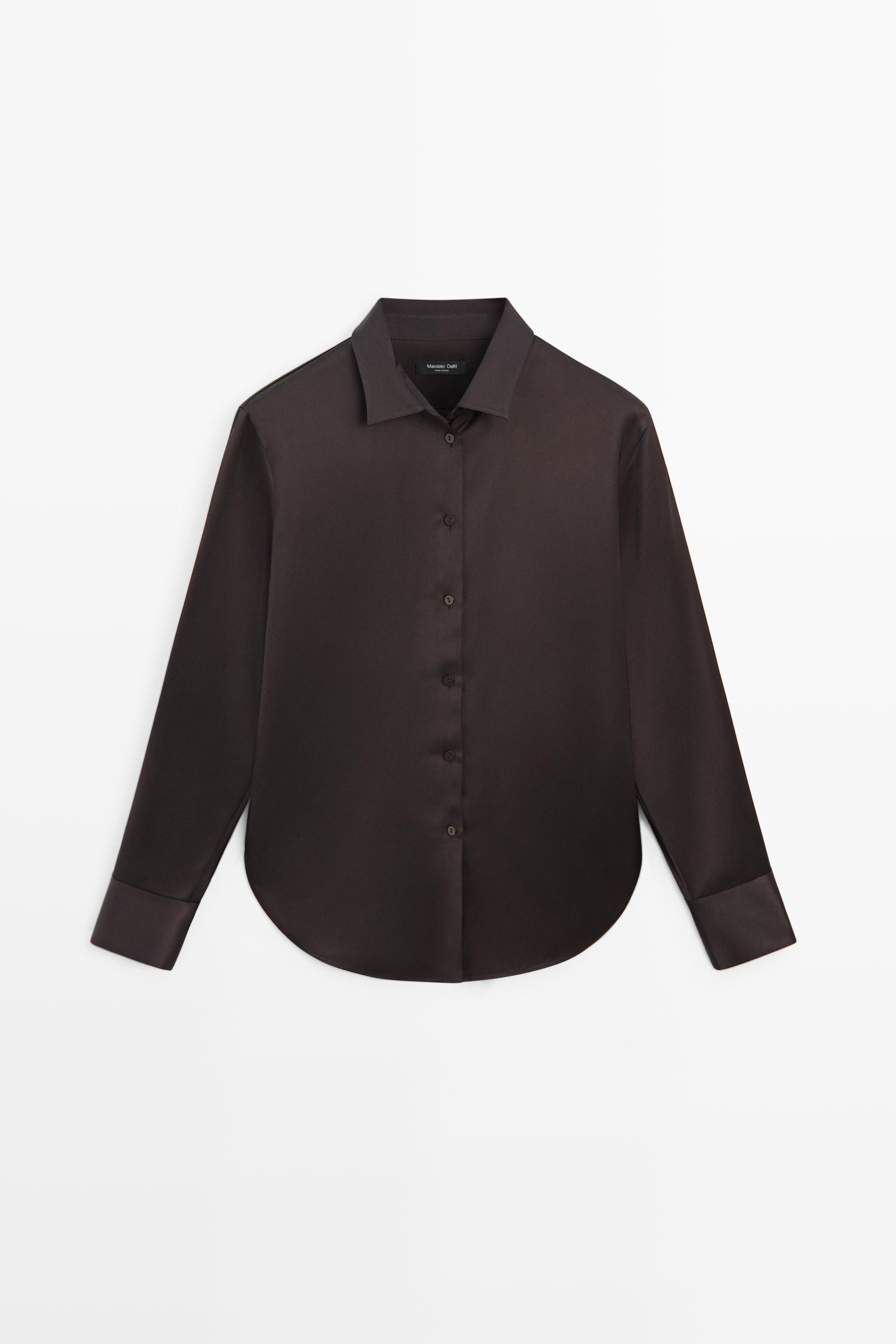 Flowing satin shirt | Massimo Dutti US