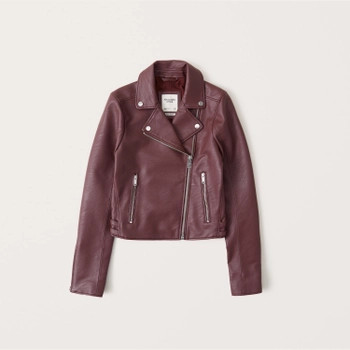 Women's Vegan Leather Moto Jacket | Women's Coats & Jackets | Abercrombie.com | Abercrombie & Fitch (US)