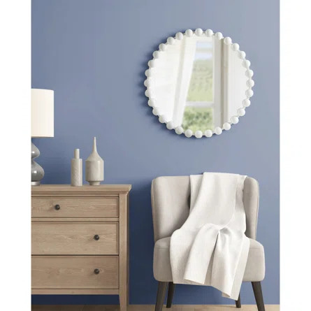 Marlowe Beaded Round Metal Wall Mirror | Wayfair Professional