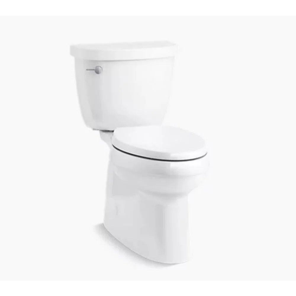 Kohler Comfort Height® two-piece elongated 1.28 gpf toilet with skirted trapway, seat not includ... | Wayfair North America