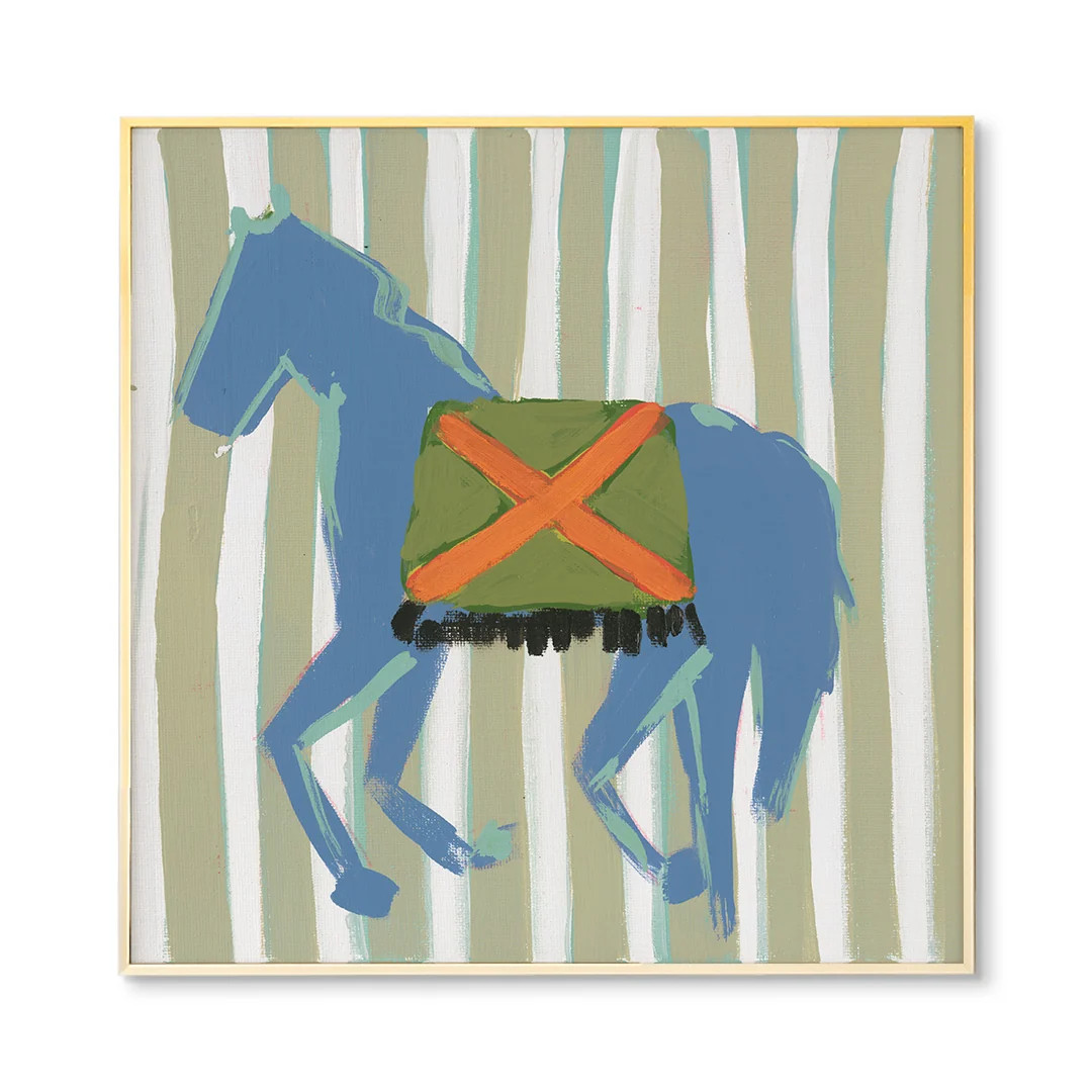 Blue Horse by Jenny Westenhofer | Modern Colorful Horse Art Print | Urban Garden Prints