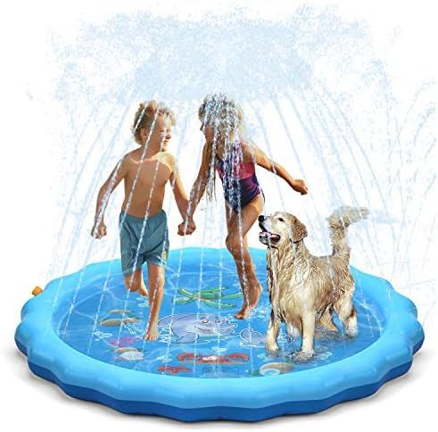 QPAU Splash Pad, 68" Sprinkler for Kids Dogs, Kiddie Baby Shallow Pool,Outside Toys Water Toys fo... | Amazon (US)