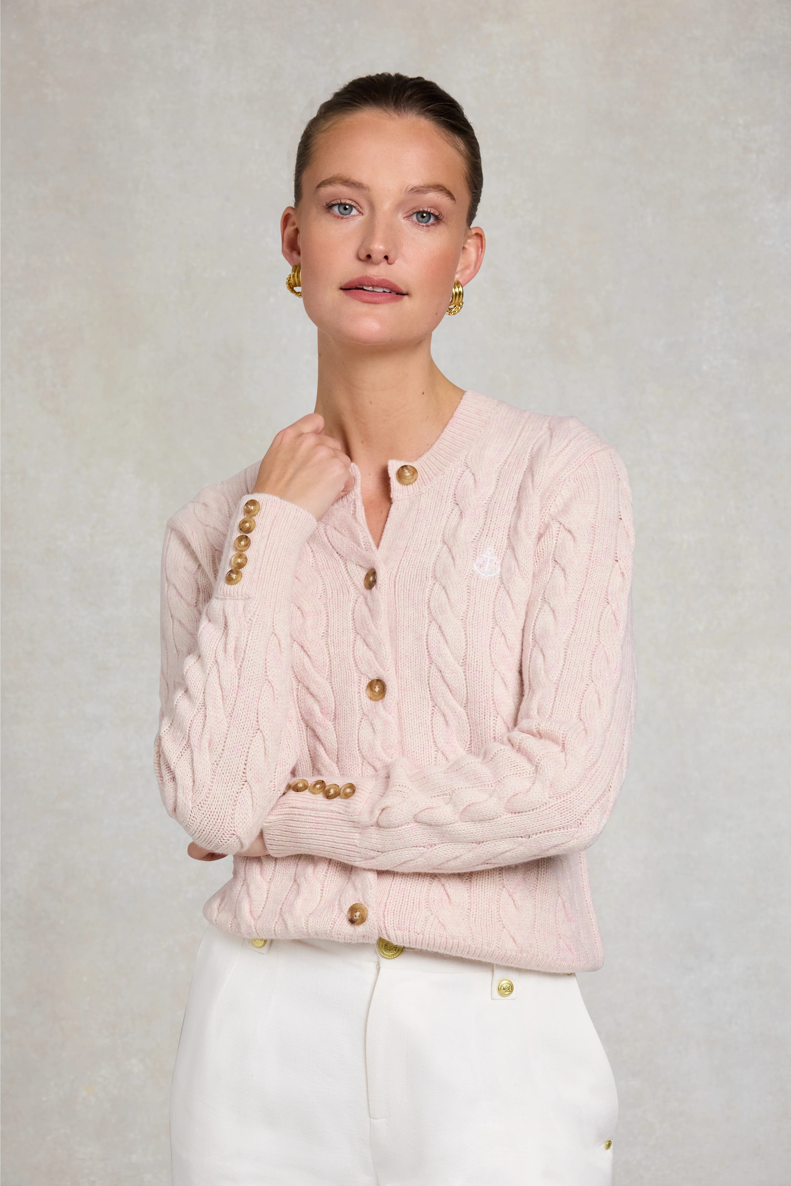 Bourton Cardigan (Palest Pink) | Holland Cooper