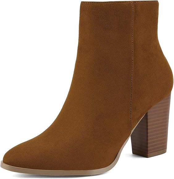 DREAM PAIRS Women's Chunky Block Heel Ankle Booties | Amazon (US)