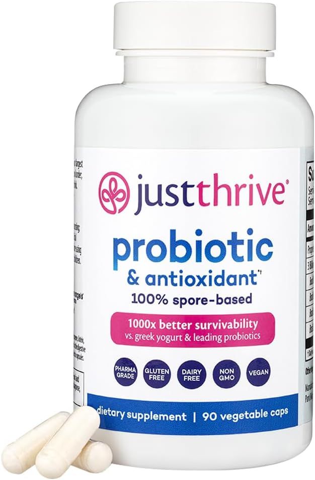 Just Thrive Probiotic & Antioxidant Supplement - 100% Spore-Based Digestive and Immune Support - ... | Amazon (US)