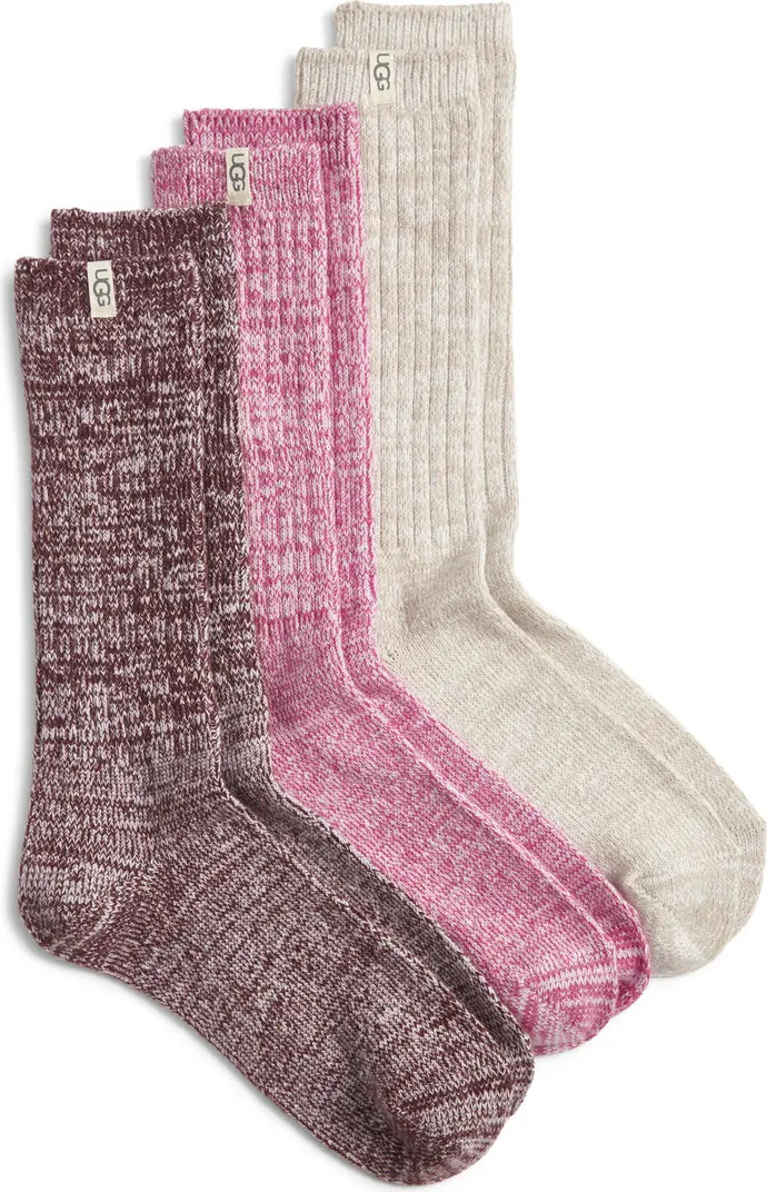 Assorted 3-Pack Slouchy Ribbed Crew Socks | Nordstrom