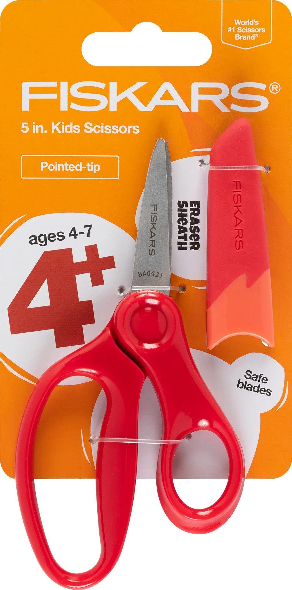 Fiskars 5" Kids School Scissors with Pointed Tip, Ages 4 and Up, Red | Walmart (US)