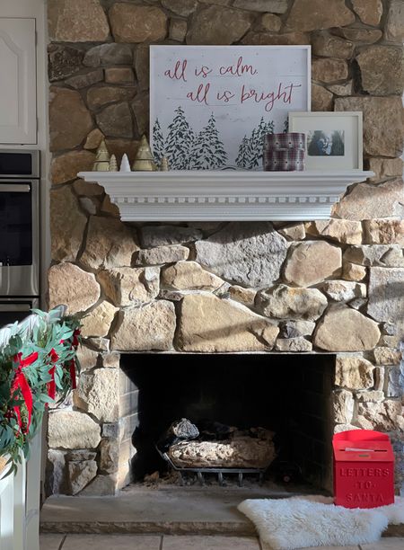 Christmas mantle decor / Santa mailbox / mini wreaths / stone fireplace / target holiday decor / target home decor / Christmas mantle inspo   

#LTKHoliday #LTKhome #LTKSeasonal
