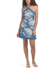 Linen Blend Seashell Printed Mini Dress | TJ Maxx