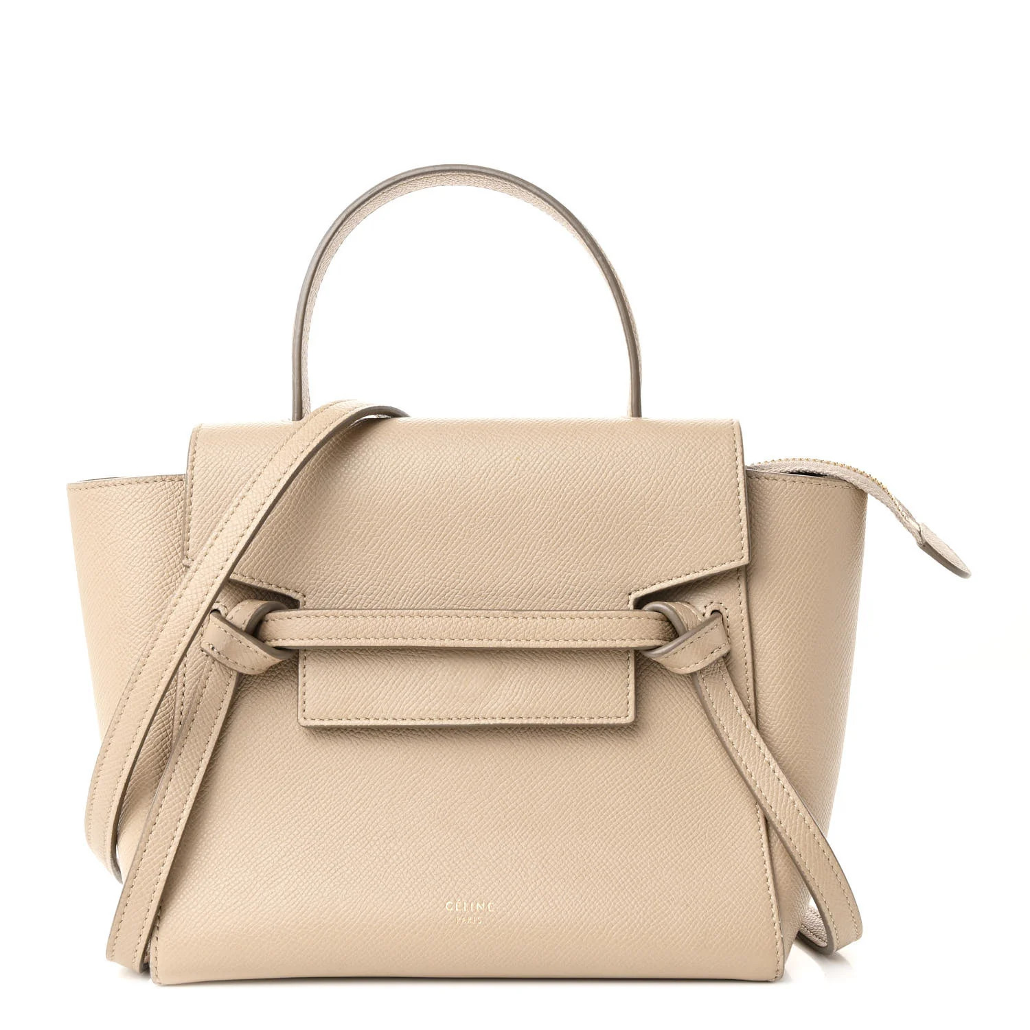 Grained Calfskin Nano Belt Bag Light Taupe | FASHIONPHILE (US)