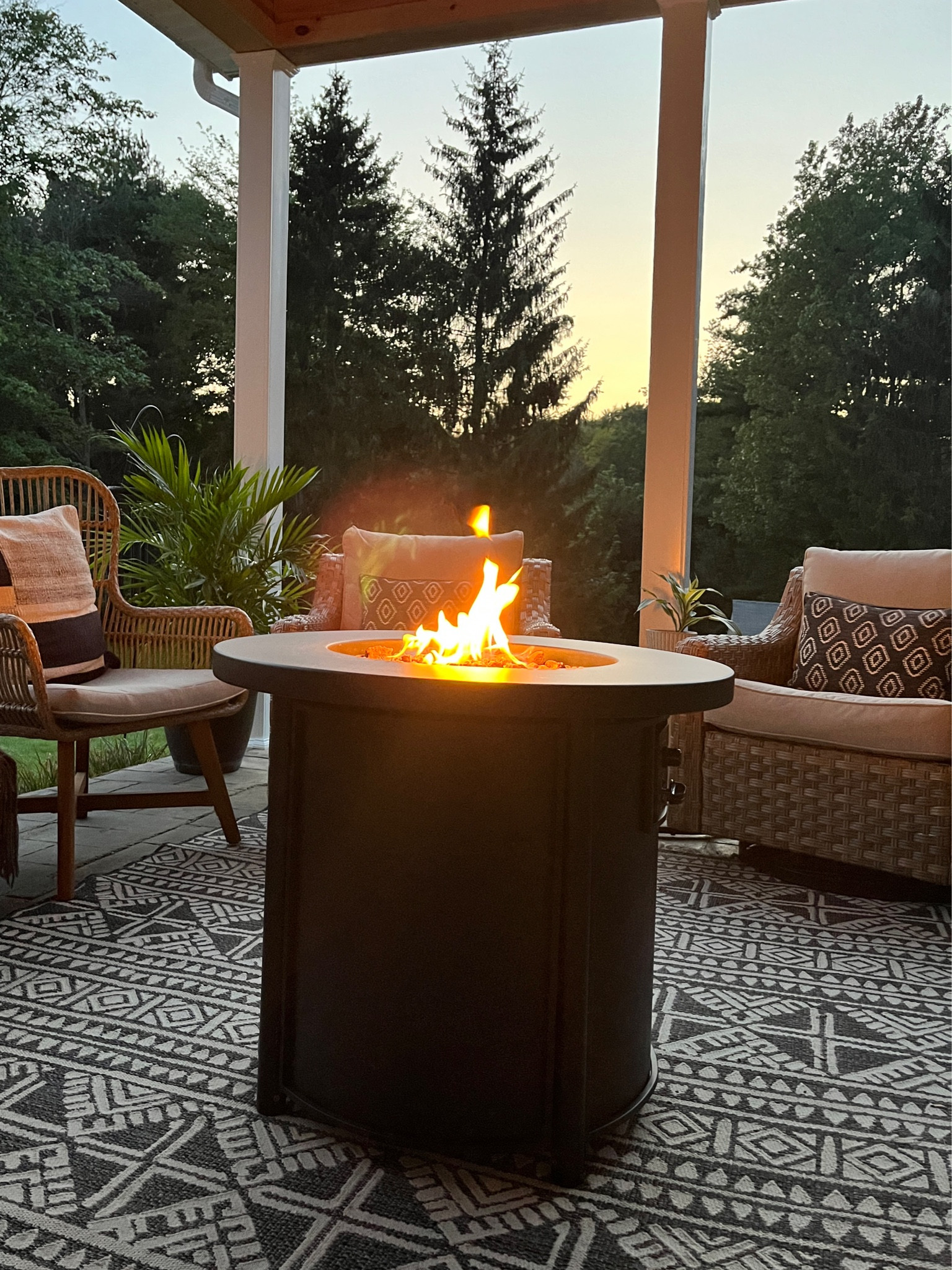 This gas fire pit is perfect for cozy Fall nights. Love that it hides the tank underneath for perfect styling without a cord ! 

#LTKSeasonal #LTKhome