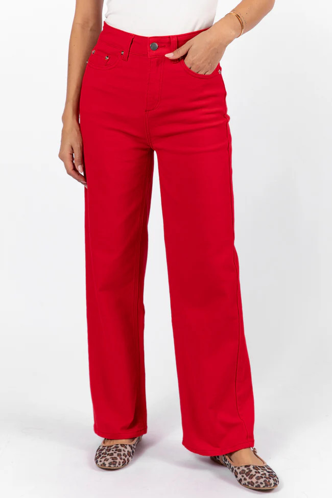 Marissa Red Relaxed Jeans FINAL SALE | Pink Lily