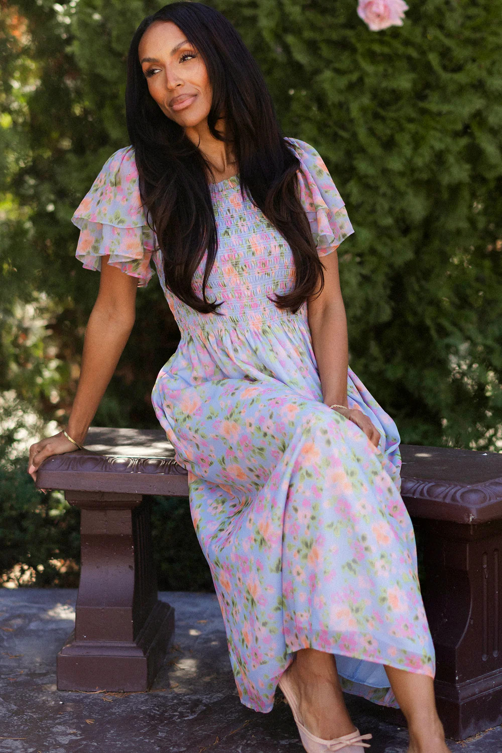 Lottie Dress in Vibrant English Garden | Ivy City Co