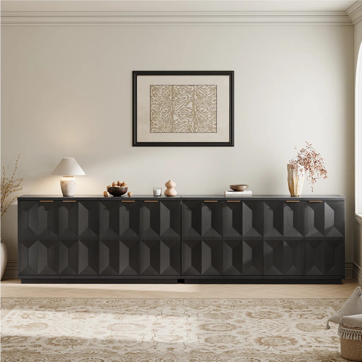 Designer Modern Textured 59'' Three-dimensional Relief Sideboard\uff08set Of 2\uff09 | Wayfair North America
