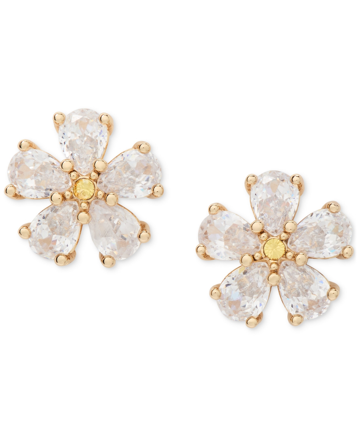 Kate Spade New York Bursting Blooms Gold-Tone Crystal Stud Earrings - Clear/gold. | Macy's
