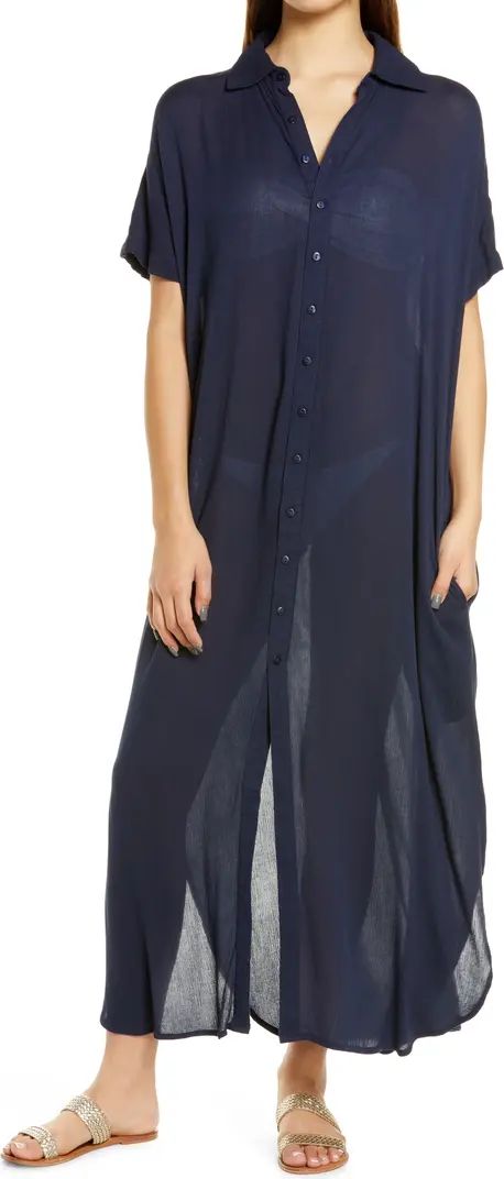Elan Button-Down Maxi Cover-Up Dress | Nordstrom | Nordstrom