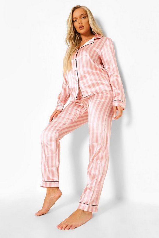 Candy Stripe Pajama Set | Boohoo.com (US & CA)