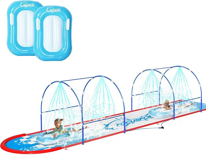 23FT Lawn Water Slide with Dual Metal Frame & Independent Sprinkler System, Water Slide for Kids ... | Amazon (US)