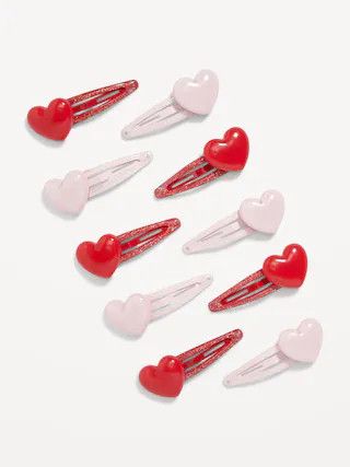 Mini Barrette "Heart" Hair Clips 10-Pack for Girls | Old Navy (US)