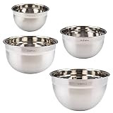 Tovolo Stainless Steel Deep Mixing, Easy Pour With Rounded Lip Kitchen Metal Bowls for Baking & Mari | Amazon (US)