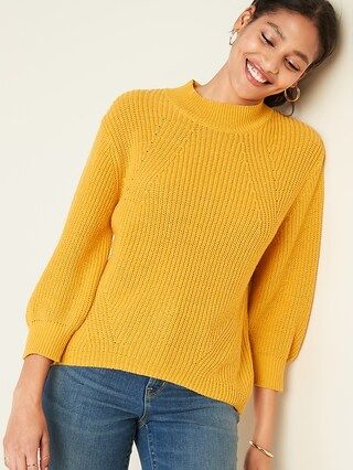 Textured Mock-Neck Blouson-Sleeve Sweater for Women | Old Navy US