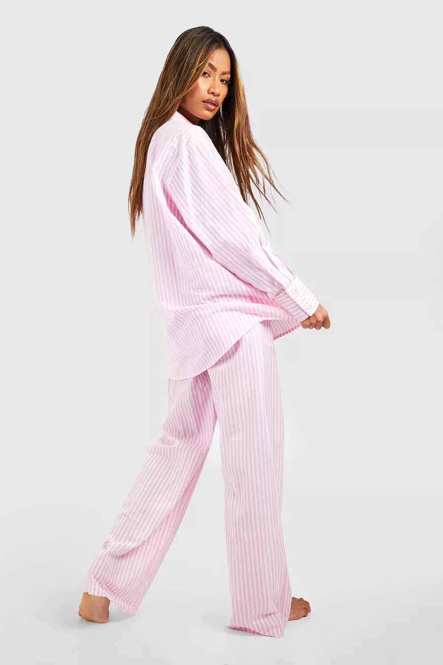 Pantalon de pyjama rayé en coton | Boohoo.com (FR)