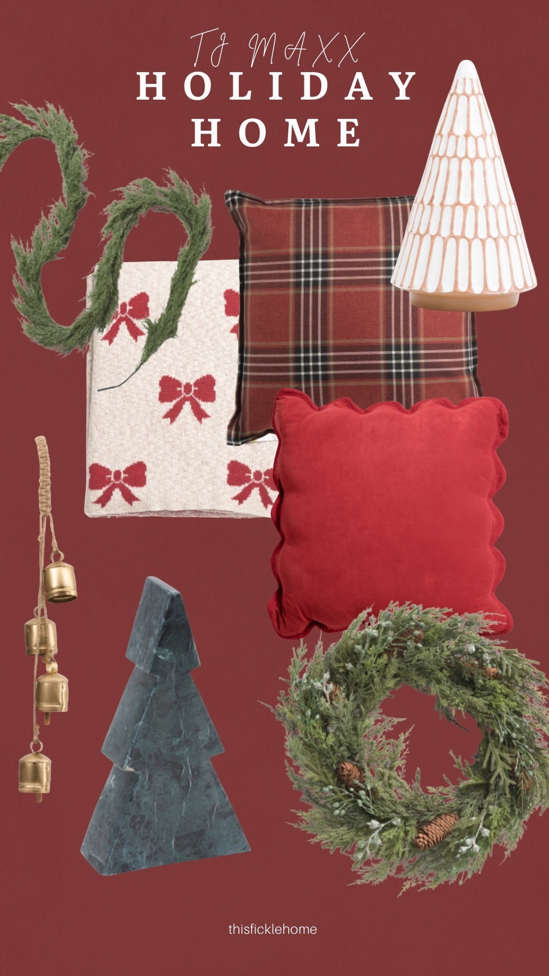 Affordable holiday decor from TJ Maxx

Holiday pillows
Holiday wreath
Holiday real touch garland
Bells
Marble tree
Ceramic tree

#LTKHoliday #LTKSaleAlert #LTKHome