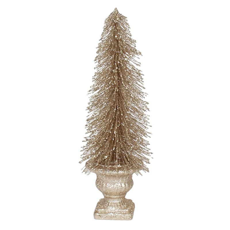 Metallic Bottle Brush Tree Decor, 12" | At Home