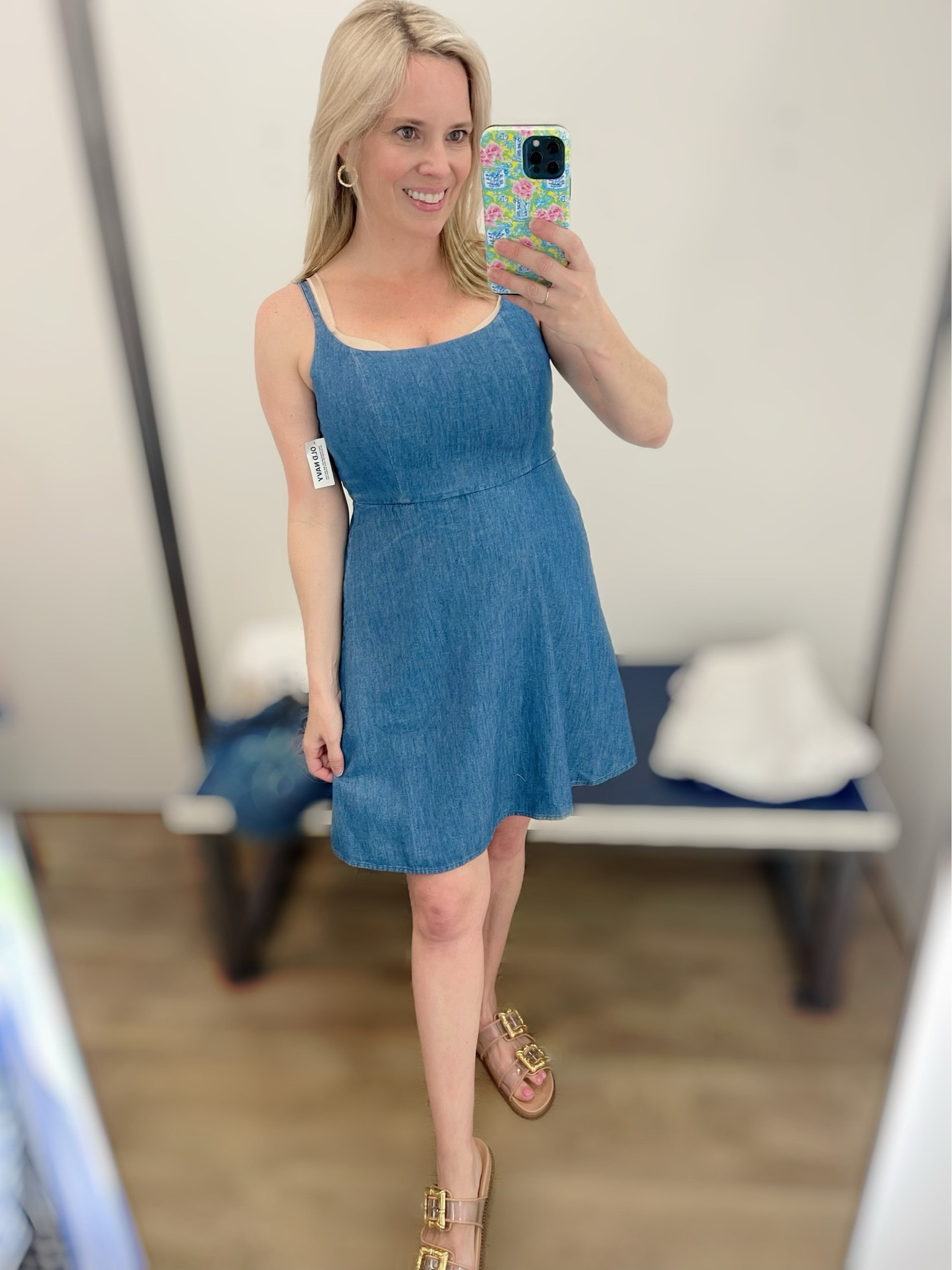 Fit & flare smocked back denim dress, chambray dress, sundress, cami dress 

#LTKFindsUnder50 #LTKOver40 #LTKFindsUnder100